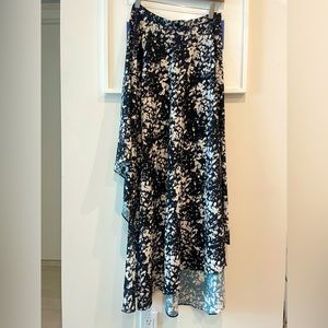 Camilla & Marc Print Top and Waterfall Skirt - Blue & White Multicolor